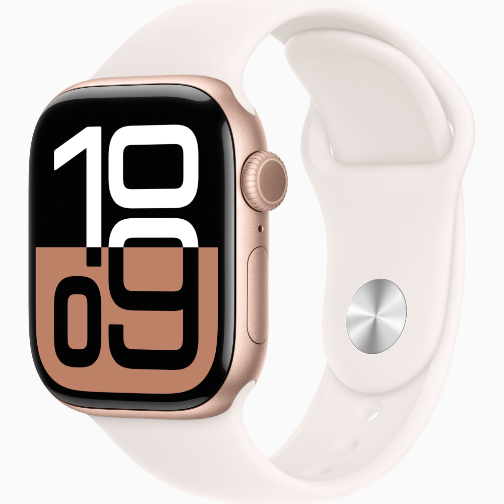 Apple Watch Series 10 GPS 42mm - Rose Gold Aluminium Case with Light Blush Sport Band (S/M)